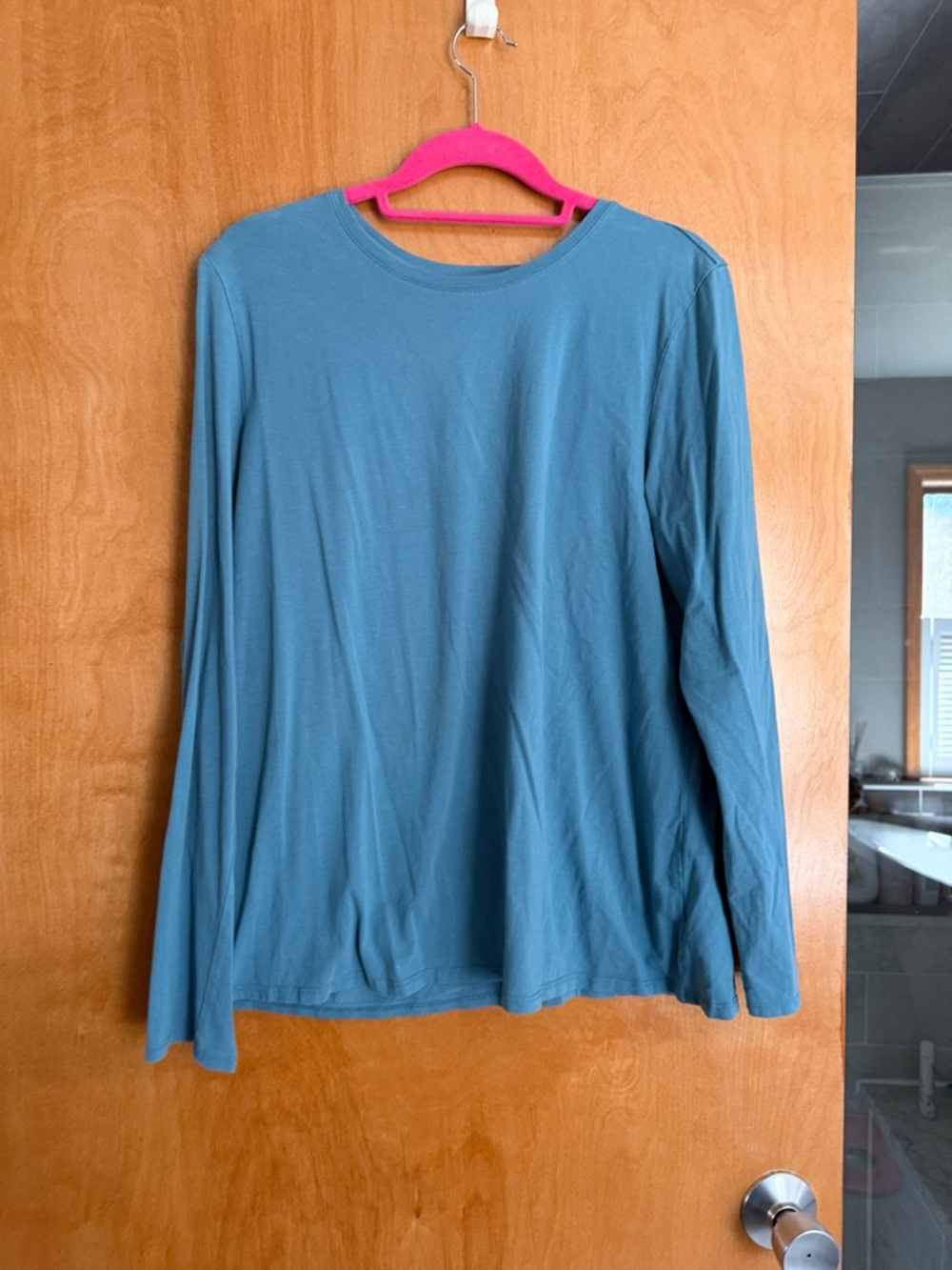 J. Jill Long-Sleeve Crewneck Top in Blue-Green